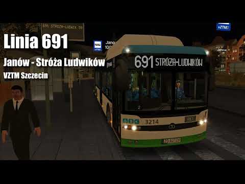 VZTM Szczecin Linia 691 Janów - Stróża Ludwików | OMSI 2 - Autosan Sancity M12LF CNG #3214