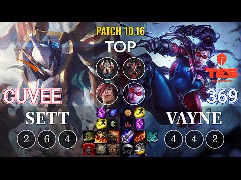 HLE CuVee Sett vs TES 369 Vayne Top - KR Patch 10.16
