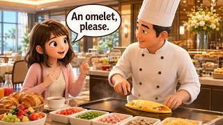 🍳 What's Your Room Number? Breakfast at a Hotel Buffet | Slow and Easy English Story for Beginners