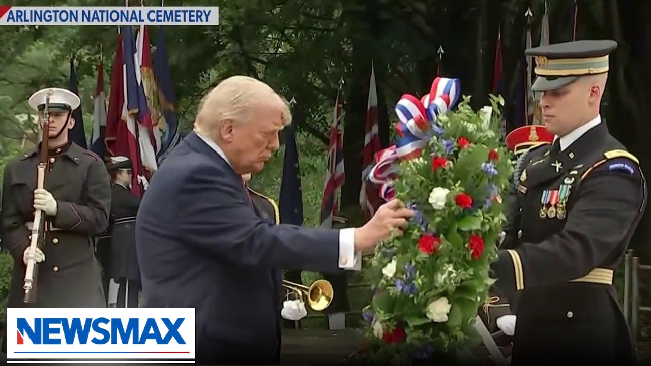 President Trump, VP Vance, Sec.  Hegseth participate in a wreath-laying ceremony