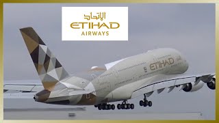 Download lagu ETIHAD AIRWAYS Airbus A380 Close Up Taxi and Takeoff mp3