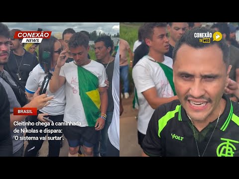 Vídeo: Cleitinho chega à caminhada de Nikolas e dispara: ‘O sistema vai surtar’.