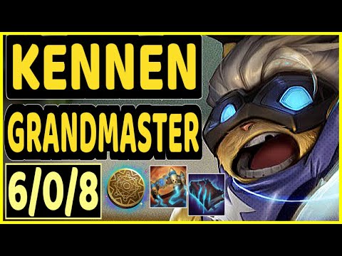 TRUKLAX (KENNEN) - 6/0/8 KDA GAMEPLAY - EUW Ranked GRANDMASTER