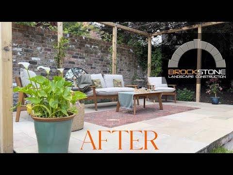 Der ummauerte Garten – Renovierung von Terrasse und Garten aus indischem Stein.