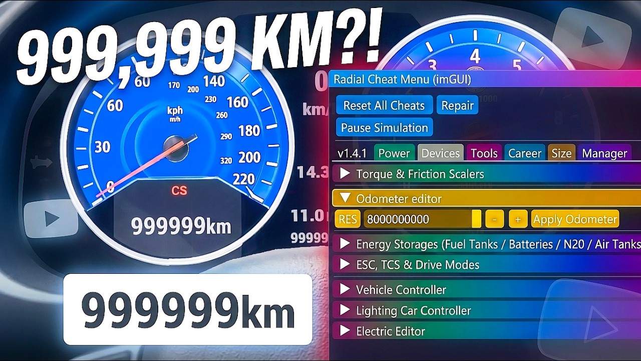 How to increase and rollback/reset odometer mileage in BeamNG (in 1 click)