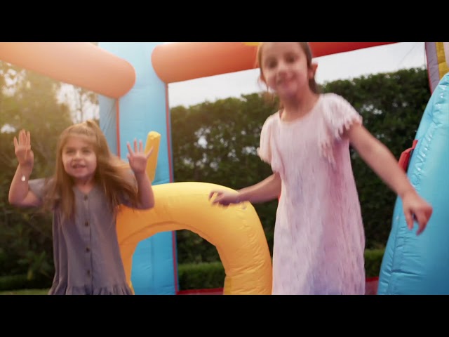 Happy hop bouncy castle with 2 slides