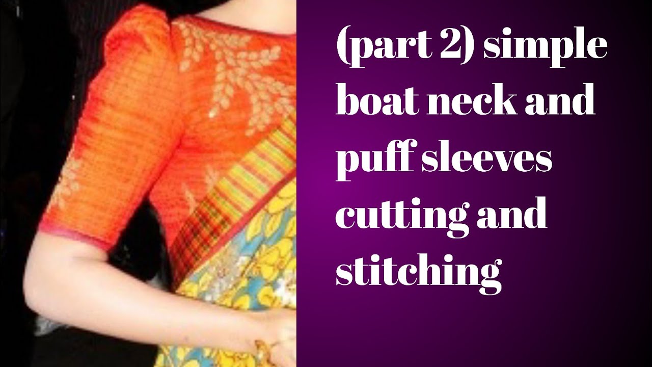 boat neck and puff sleeves cutting and stitching part 2#blouse cutting and stitching