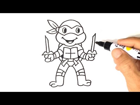 How to DRAW RAPHAEL from TEENAGE MUTANT NINJA TURTLE Easy Step by Step
