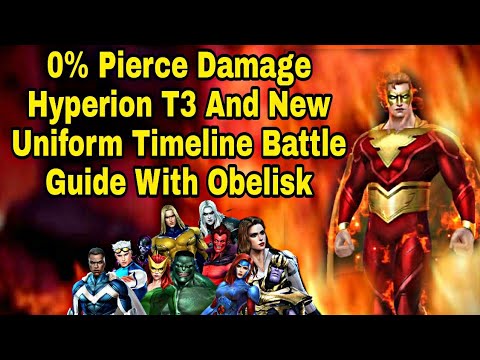 Hyperion New Uniform & T3 Timeline Battle Guide & 0% Pierce Damage And Obelisk - Marvel Future Fight