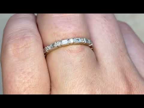 0.60ct Round Brilliant Cut and Baguette Cut Diamond Eternity Band - Old Field Band - Hand Video