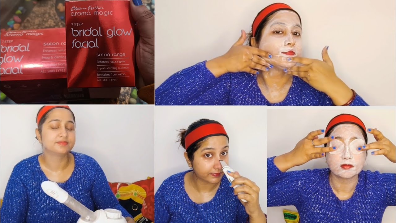 Self facial step by step |Aroma magic bridal glow facial | Facial kit for Glowing skin