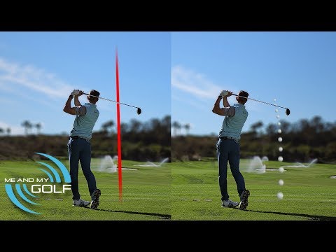 Part of a video titled HOW TO HIT THE GOLF BALL DEAD STRAIGHT - YouTube