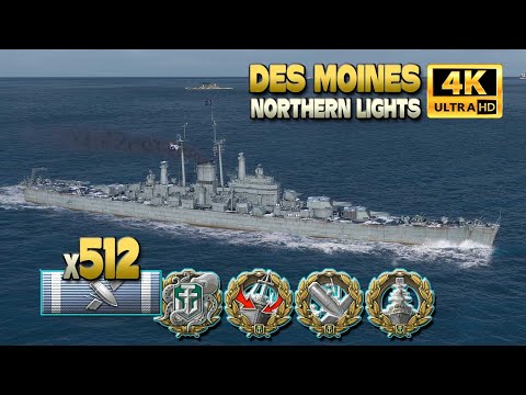 Cruiser Des Moines: Holding the middle on map Northern Lights - World of Warships