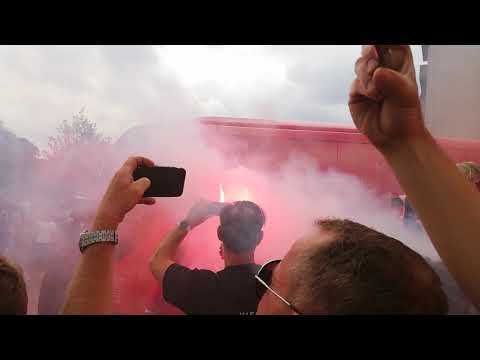 Antwerp - Charleroi : ontvangst spelersbus