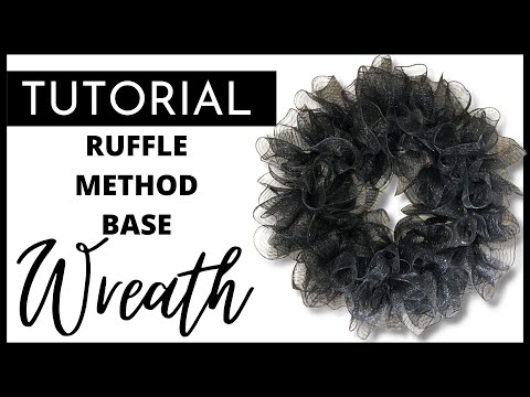 How To Make A RUFFLE Style Deco Mesh Base Wreath - Using 10" Deco Mesh #wreathtutorial