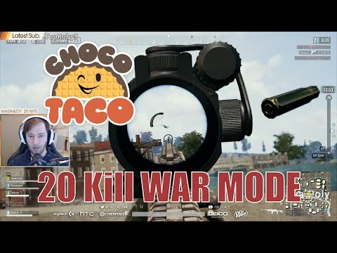 chocoTaco 20 Kill WAR MODE - PUBG Game Full Video