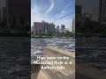 High water Mississippi River st Anthony falls #waterfall #river #minneapolis #minnesota #wow #water