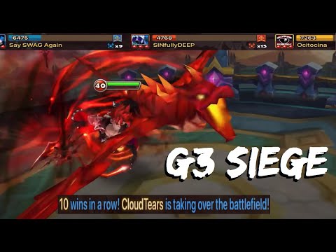 10 WINS on the BATTLEFIELD vs. SINfullyDEEP and Ocitocina! (G3 Siege - Summoners War)