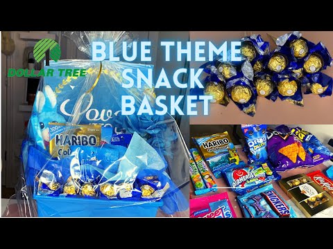 DOLLAR TREE DIY // Blue Theme Gift Basket On A Budget // Great Gift For ANY Occasion