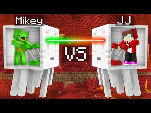Mind-Controlled Survival Battle: Mikey & JJ vs Ghasts (Maizen)