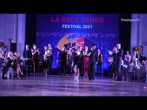  a  dance  to  the  nontraditional song  "  Libertango  "  by  Solo Tango Orquesta  at  La Boca Tango Festival  in  2021