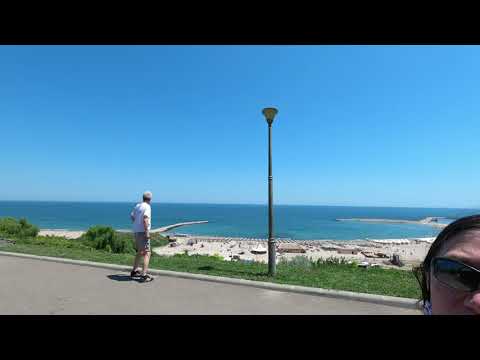 Romania in 4K - Black Sea Constanta Downtown walk all the way to the Modern beach.