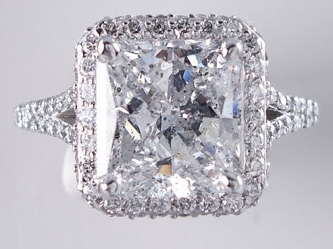 4.21 ctw Radiant Cut D SI2 Diamond Engagement Ring - BigDiamondsUSA