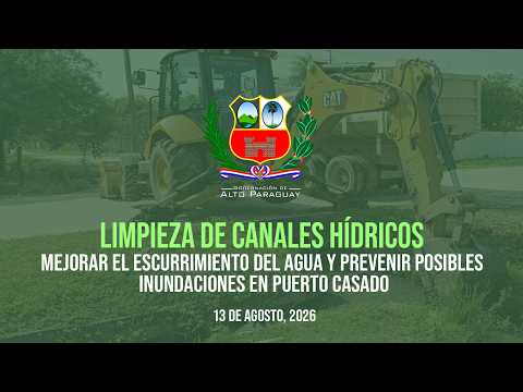 Maquinarias de la Gobernación de Alto Paraguay realizando trabajos de limpieza en Puerto Casado