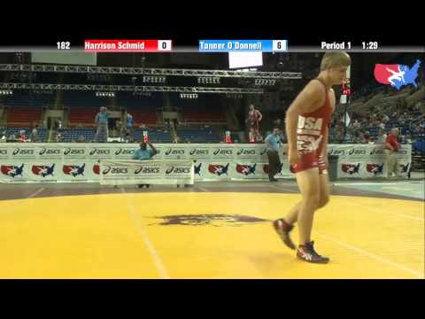 Fargo 2012 182 Round 2: Harrison Schmid (Georgia) vs. Tanner O`Donnell (Kansas)