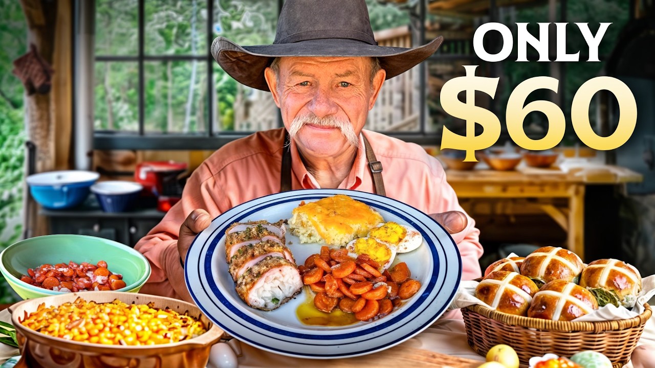Easter Banquet on a Budget! Herb Crusted Pork Loin, Hot Cross Buns and Hash Brown Casserole