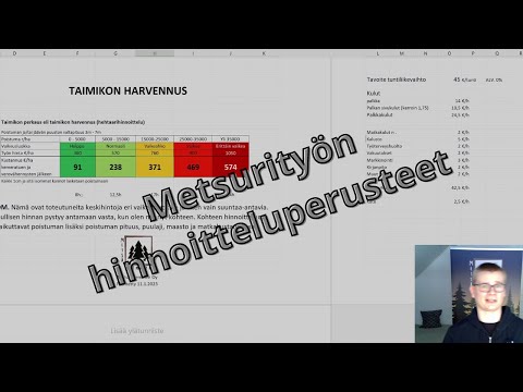 Metsänhoidon palveluiden hinnoittelu. Metsurityön hinta. Miten se muodostuu ja miksi?