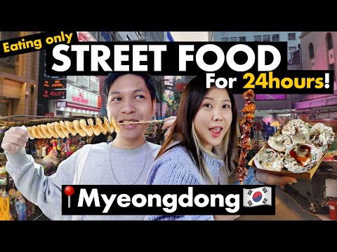 24 horas de comida de rua em Myeongdong, SEOUL🇰🇷