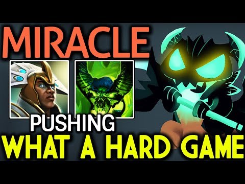 Miracle- Dota 2 [Outworld Devourer] VS Hero Pushing | What a Hard Game 7.08