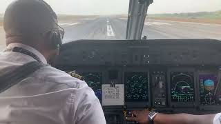 Lagos cockpit takeoff / Décollage Air Côte d’Ivoire Bombardier Dash 8