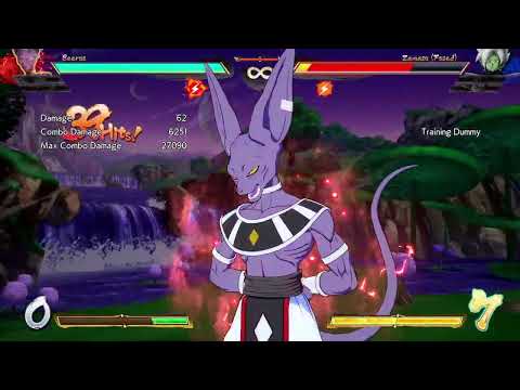 RIDICULOUSLY stylish solo beerus midscreen combo with the new patch | DragonBallFighterZ