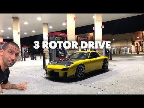 3 Rotor 20b RX7 night drive and RACE