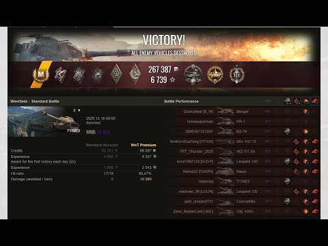 World of Tanks T110E3 10K 1 vs 6