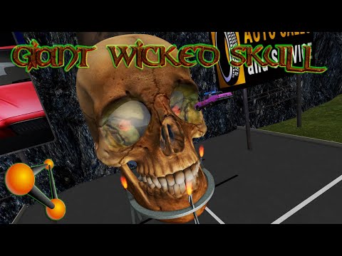 BeamNG - Huge Wicked Skull in  Car Jump Arena..