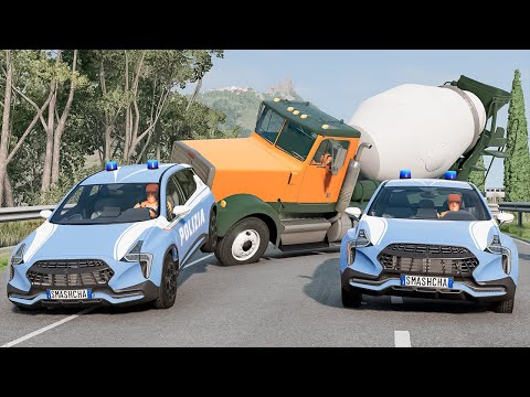 Police Car Chases Marathon #1 - BeamNG DRIVE | SmashChan