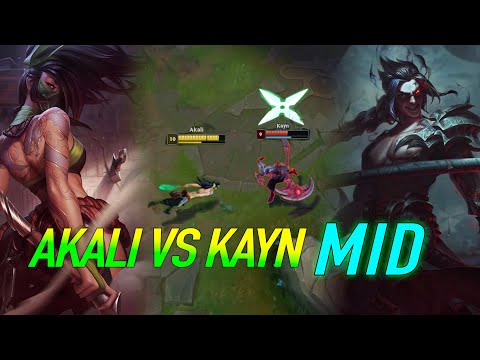 Akali vs. Kayn Mid Lane. Not sure why Kayn went mid, but it didn't work for him - League of Legends.