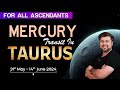 For All Ascendants | Mercury transit in Taurus | 31 May - 14 June 2024 | Analysis by Punneit