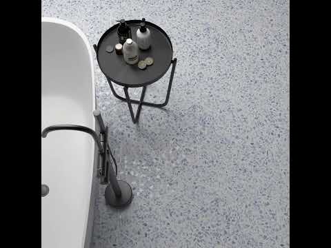 Carrelage sol hexagonal Terrazzo bleu 23x23 cm