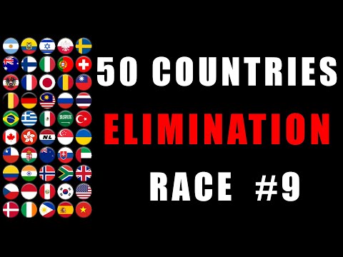 50 Countries Elimination Marble Race 9 in Algodoo \ Marble Race King