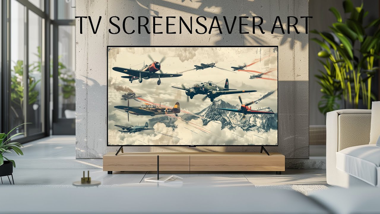 Vintage WW2 planes poster | 4K Frame TV Art | TV wallpaper Art | TV Screensaver Art | 2Hrs