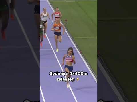 Sydney McLaughlin-Levrone’s leg on the 4x400m is CRAZY😳 #youtubeshorts #trackandfield #olympics