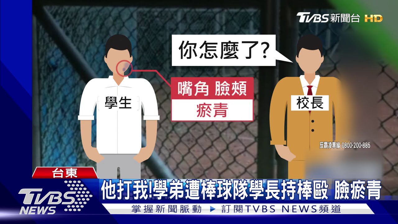 他打我!學弟遭棒球隊學長持棒毆 臉瘀青
