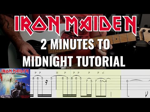 Iron Maiden - 2 Minutes To Midnight Full Guitar Tutorial (With Tabs)