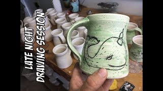 Mishima Technique Pottery Tutorial | Art Walk Prep & Ceramic Vlog
