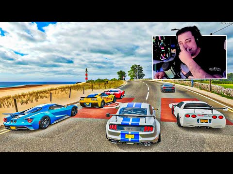 CAMARO VS MUSTANG - FORD VS CHEVROLET IN REVERSE GOLIATH - FORZA HORIZON 4