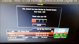 Parental  Control in Airtel Digital TV to Block Channels